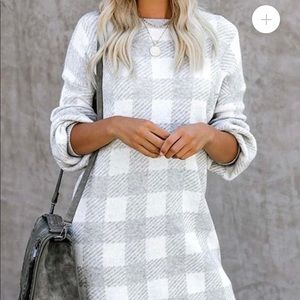 Plaid sweater dress brand new